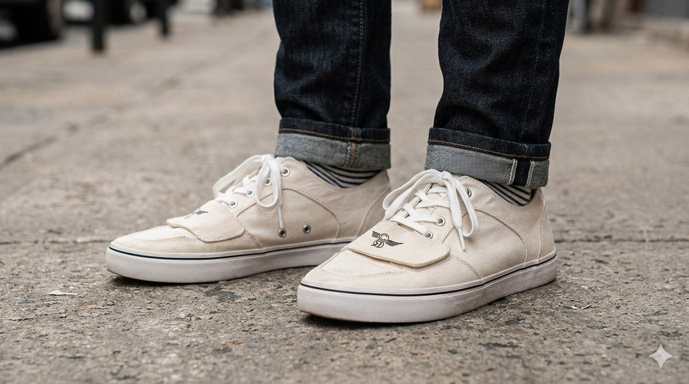Creative Recreation White Canvas Low Top Fold Down Sneakers Mens Size 11
